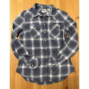 Levis Womens Plaid Pearl Snap Shirt Medium